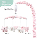The Peanutshell Crib Mobile for Girls - Soft Pink Musical Baby Crib Mobile with 12 Lullabies, Cute Elephant Baby Pink Elephant Nursery Decor by TinyTreasures Baby Boutique