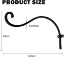 Hourleey 4 Pack Plant Hanger Outdoor, 12 Inch Heavy-Duty Hanging Plant Hook for Outside Basket, Black Metal Wall Mount Plant Bracket Hook for Flower Baskets Bird Feeder by GreenHaven Gardens