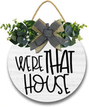 Funny Hanging Wall Sign for Front Door Home Kitchen Decor Rustic Wooden Round Sign Wall Decoration for Kitchen Dining Room Living Room Bedroom Outdoor by CozyNest Decor