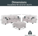 L Lengend Vansen Modular Sectional Sofa U Shaped Couch with Ottoman Modern Reversible Corner Sectional Couch for Living Room (Light Grey, 2+3 with Ottoman) by CozyNest Decor