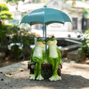 Frog Statue Garden - Resin Happy Couple Frogs on Bench Figurines - Summer Decorations for Patio, Yard, Lawn, Porch - Cute Garden Frog Decor - Ornament Gift by GreenHaven Gardens