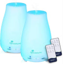 Diffuserlove Diffuser 2 Pack Essential Oil Diffuser 200ML Remote Control Ultrasonic Aromatherapy Diffuser Mist Humidifiers for Bedroom Office Yoga by CozyNest Decor
