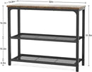 Ecoprsio Small Console Table, Sofa Table with Double Mesh Shelves, Industrial Entryway Table for Entryway, Hallway, Foyer, Front Hall, Sofa Couch, Living Room, Bar, Kitchen, 32 Inch, Rustic by CozyNest Decor