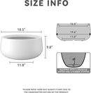 Kante 19.6" Dia Round Concrete Planter, Outdoor Indoor Garden Plant Pots with Drainage Hole and Rubber Plug, Modern Curvaceous Design, Pure White by GreenHaven Gardens
