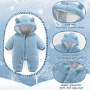Newborn Baby Bear Outfit Suit Girls Boys Fleece Jumpsuit Romper Hooded Winter Snowsuit Clothes by TinyTreasures Baby Boutique