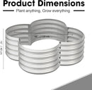 4x4ft Petal Galvanized Raised Garden Bed Kits 16" Tall Outdoor Large Metal Modular Planter Box 9-in-1 Raised Beds for Gardening,Vegetables,Fruits,Flowers & Herbs (Silver) by GreenHaven Gardens