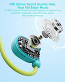 Kid Headphones for School, Air Conduction Open Ear Headphones, 3.5mm Jack Wired Cord, Ultra-Comfort, Ergonomic and Lightweight Design Perfect for School and Outdoor Activities-Blue Green by TinyTreasures Baby Boutique