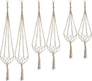 Plant Hangers Indoor Macrame Hanging Planter Holder 6 Pack, 3 Sizes by GreenHaven Gardens