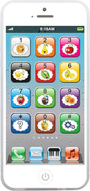 Toy Learning Play Cell Phone with 8 Functions and Dazzling Lights Interactive Toy for Toddler Baby Kids Boys Girls by TinyTreasures Baby Boutique