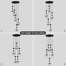 Bronze 5 Light Raindrop Chandeliers, Black Cluster Pendant Light Teardrop Dining Room Light Fixture Pendant Lights Kitchen Island, Hanging Ceiling Pendant Lighting for Entryway Living Room by CozyNest Decor