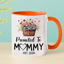 Personalized Promoted To Mommy Accent Coffee Mug With Name Year, Custom Mom Mother Mama EST 2026 Coffee Cup, Mama To Be Mug Gift For New Mommy/Wife From Husband, First Time New Mom White Cup 11 15Oz by TinyTreasures Baby Boutique