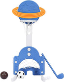 Costzon Kids Basketball Hoop, Toddler Sports Activity Center w/ 5 Adjustable Height Levels, Basketball Soccer Golf Game Set, Indoor Outdoor Basketball Hoop Set Gift for Baby Infant by TinyTreasures Baby Boutique