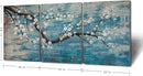 amatop Extra Large Wall Art for Living Room 100% Hand-Painted Framed Decorative Plum Floral Oil Painting Set Decorative Modern Blue Tree Artwork Ready to Hang by CozyNest Decor