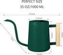 Watering Can Indoor Plants, 35oz Small Watering Can Indoor Stainless Steel Metal Watering Can Modern Decorative Watering Pot with Long Spout for Indoor House Plant Bonsai Garden Flowers (Alpinegreen) by GreenHaven Gardens