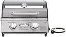 Portable Propane Gas Grill 2-Burner Tabletop Clearview® Monument Grills for Outdoor Camping Cooking, Two 15,000 BTU Burners, Stainless Steel, and Built-in Thermometer by GreenHaven Gardens