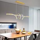 Modern Design Dimmable Desk Linear Pendant Light, with Remote Control Dimmable 3 Color Mode & Brightness Ceiling Lamp, Anti-Flicker Dining Light Fixture for Kitchen, Dining Room (Gold, 47IN) by CozyNest Decor