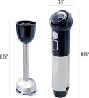 OVENTE Cordless Immersion Hand Blender, 300W Rechargeable Handheld Portable Stick Mixer with Speed Pulse Activating Sensor and Stainless Steel Blades for Smoothies, Shakes or Baby Food, Black HR995B by TinyTreasures Baby Boutique