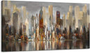 Wall Decorations Framed Large Cityscape New York Wall Decor Canvas Prints Abstract Brown City Theme Paintings Modern Canvas Wall Art for Living Room Bedroom Big Size 29x58 by CozyNest Decor