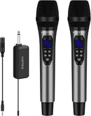 HOTEC Wireless Microphones Dual UHF Handheld Mic System with Echo/Volume Control, Rechargeable Receiver for Karaoke Church Wedding Party Speech, Compatible PA System, Karaoke Machine, and Mixer by TinyTreasures Baby Boutique