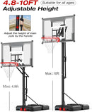 Mayfire Kids Basketball Hoop Adjustable Height 4-8.5 FT, Portable Basketball Goal System with 33'' Shatterproof Backboard for Kids Youth Teens in Driveway, Backyard, Outdoor Play by TinyTreasures Baby Boutique