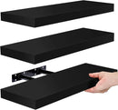 Sorbus Floating Shelves for Wall, Bathroom Shelves Wall Mounted for Kitchen, Bedroom, Bathroom Storage Over Toilet, Hanging Book Shelf for Wall Home Decor Living Room (Black, 3 Pack) by CozyNest Decor