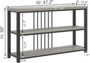 FOLUBAN Console Tables for Entryway, Sofa Table with 3 Tier Storage for Living Room Hallway Foyer Behind Couch, Rustic Light Grey by CozyNest Decor