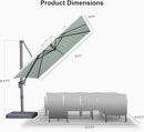 PURPLE LEAF 9 FT Cantilever Patio Umbrella Outdoor Aluminum Offset Square Umbrella with 3 Years Fade Resistance Recycled Fabric and 360-degree Rotation for Deck Pool Garden, Mint Green by GreenHaven Gardens