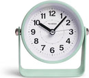 Analog Alarm Clock, Silent Non-Ticking Quartz Movement, Battery-Operated with Snooze & On-Demand Light, Easy to Set Gentle Wake Bedside Desk Clock, Ideal for Home, Travel, Office (Green) by CozyNest Decor