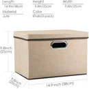 PRANDOM Collapsible Storage Cubes with Lids [3-Pack] Jute Fabric Foldable Storage Boxes Organizer Containers Baskets Bins with Cover for Home Bedroom Closet Office Nursery (14.9x9.8x9.8) by TinyTreasures Baby Boutique