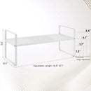 Hole Pattern Expandable Shelf Organizer,1Pack 10.2" Wide Easy to Assemble Cabinet Organizer Shelf, 16.5~27.1" Adjustable Height&Stackable Spice Organization for Cupboard, White by CozyNest Decor