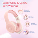 EarFun K2 Kids Bluetooth Headphones, Kids Headphones with Volume Limited, 40H Playtime, Built-in Mic, Stereo Sound, Foldable Over-Ear Headphone for School/Travel/iPad/Tablet, Pink by TinyTreasures Baby Boutique