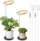 LORDEM Bamboo Grow Light for Indoor Plants, Full Spectrum Plant Light for Indoor Growing, Desk LED Grow Lamp with Auto On/Off Timer for 4H/8H/12H, 4 Dimmable Levels, Height Adjustable, 2 Pack by GreenHaven Gardens