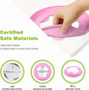 3-Pack Stainless Steel Baby Plates with Suction, BPA-Free Stainless Steel Kids Plates, 9" Divided Toddler Plate for Dishwasher Safe, Non-Slip Silicone Base, Detachable (Pink, Gray, Purple) by TinyTreasures Baby Boutique