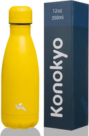 Insulated Water Bottles,12 oz Double Wall Stainless Steel Vacumm Metal Flask for Sports Travel,Yellow by CozyNest Decor