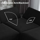 Belffin Modular Sectional Sofa Couch with Reversible Chaise Velvet L Shaped Couch Sofa with Storage 4-seat Convertible Sectional Sofas Black by CozyNest Decor