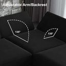 Belffin Modular Sectional Sofa with Storage Seats Velvet L Shaped Corner Couch Convertible Sectional Sofa with Chaise Black by CozyNest Decor