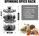 Revolving Spice Rack Organizer Countertop, Spinning Spice Storage Rack Tower Organizer with 12 Empty Jars, Rotating Spice Holder Shelf Seasoning Rack Shelf, Spice Seasoning Bottle Organizer by CozyNest Decor