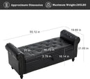 Furniliving 55” End of Bed Bench, Bedroom Bench with Button-Tufted, Large Upholstered Storage Ottoman Benches Entryway Bench with Storage Shoe Cabinet Bench, for Bedroom, Living Room, PU, Black by CozyNest Decor