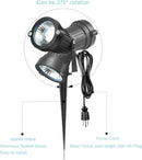Pack of 2, Outdoor LED Landscape Lights Waterproof Spotlight with Spike Stand and Plug for Driveway, Outdoor Lawn Lighting, Flood Garden, Yard (9W Cool White) by GreenHaven Gardens