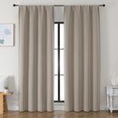 Simplebrand Ava Stone Blackout Curtains for Bedroom 90 Inches Long 2 Panels Set, Solid Privacy Energy Saving Living Room Window Treatment Curtains Blackout Drapes, W50 x L90 Inch, Stone by TinyTreasures Baby Boutique