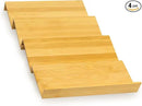 Bamboo Spice Rack For Drawer,4Pcs Tier Stackable Seasoning Storage Organizer Insert,for Kitchen Condiments Storage Insert(Jars Not Included,Combined Size:18.9" D x 9.5" W x 1.8" H） by CozyNest Decor