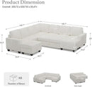 Belffin Oversized Sofa Bed Modular Sectional Sleeper Sofa with Pull Out Bed L Shaped Couch with Storage Chaise White Couch by CozyNest Decor