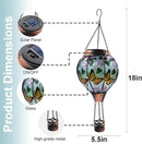Hot Air Balloon Solar Lantern with Flickering Flame, Glass Hanging Garden Lights Outdoor Waterproof for Tree Yard Patio Mother's Day Gift, 18" H Butterfly by GreenHaven Gardens