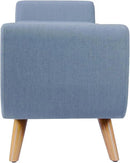 HomePop Modern Storage Bench with Wood Legs |Homepop Home Décor|Bench with Storage for Living Room & Bedroom - French Blue Woven by CozyNest Decor