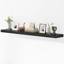 55 Inches Floating Shelves for Wall, 9.3" Deep Long Floating Shelves Set of 1, Large Display & Storage Shelf, Wall Shelf for Bathroom Bedroom Living Room Kitchen Office, Black