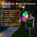 RGBW Spotlight Outdoor 12W LED Warm White Landscape Lights 120V Landscape Lighting with 3-Pin US Plug Waterproof Spot Lights Outdoor for Yard Garden Patio Lawn Decorative(2Pack) by GreenHaven Gardens