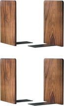 Large Bookend Hold Heavy Books- 7x4x5in 2 Pack Wood Bookends for Heavy Books Heavy Duty Walnut Book Ends for Men Wood Bookends for Office Desk Non-Skid by CozyNest Decor