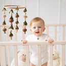 Baby Mobile for Crib,Crib Mobile for Boys Girls, Soft Crib Toys Hanging，Baby Mobile for Bassinet，Boho Nursery Decor Neutral（Mushroom，Leaves,Cotton） by TinyTreasures Baby Boutique