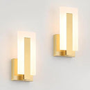 Joosenhouse Modern LED Wall Sconce Set of 2, Dimmable Hardwired Bathroom Vanity Light Indoor Wall Sconce for Hallway, Bedroom, Study, Living Room, 9.76 Inch Brass Wall Lights by CozyNest Decor