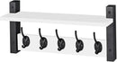 Sorbus Coat Hooks Wall Mount with Shelf – 16 Inch Coat Rack Wall Mount with 5 Heavy Duty Hooks – Floating Wall Shelf with Hooks for Entryway, Bathroom, Bedroom, Kitchen, or Mudroom (White) by CozyNest Decor